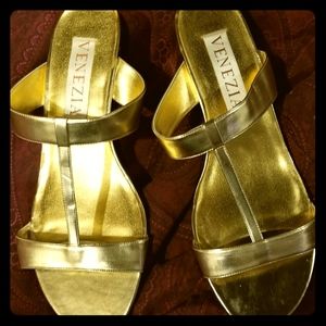 Venezia Open Toe Gold Sandals